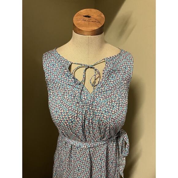 Gap Dress Sleeveless Womens Small Geometric Pattern Blue Purple White Boho Light - Picture 2 of 6